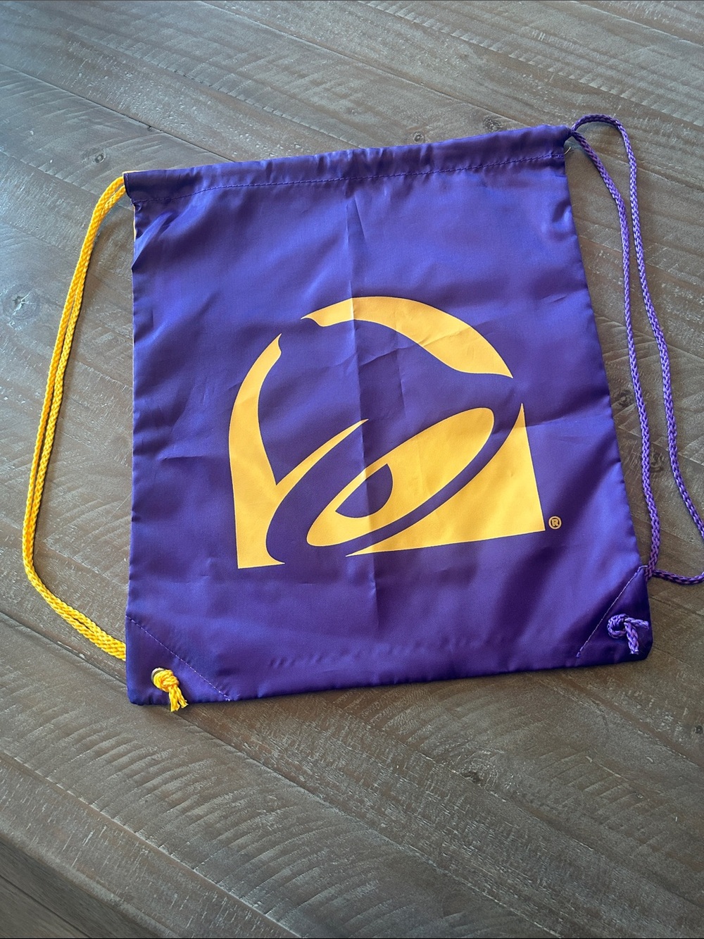 Purple Drawstring Logo Sack with Yellow Accent